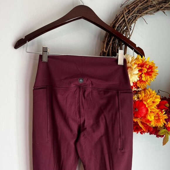 prAna LUXARA Womens High Rise Moisture Wicking Pocket Legging SMALL in FIG - Picture 4 of 8